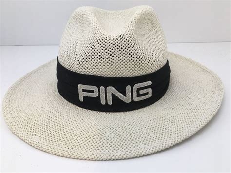 Vintage Ping Brand By Karsten Mens Straw Golf Panama Hat Size Large Usa