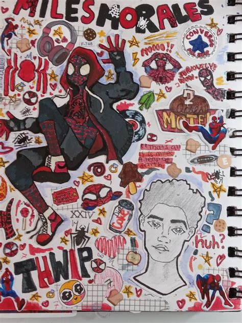 Miles Morales Sketchbook Pagee ‼💥 Spiderman Art Sketch Sketch Book