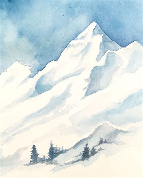 Day 81 100 Days Of 10 Minute Art Learning To Paint A Snowy Mountain