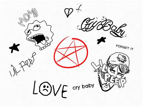 Lil Peep Lil Peep Tattoos Lil Peep Hellboy Doodle Tattoo