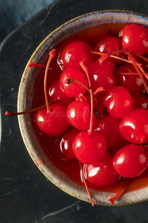Sweet Red Maraschino Cherries Stock Image Image Of Indulgence