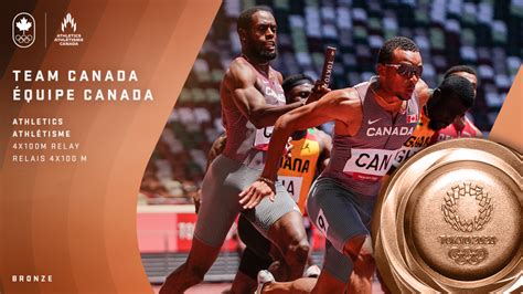 Team Canada Wins Mens 4x100m Relay Bronze At Tokyo 2020 Team Canada Official Olympic Team