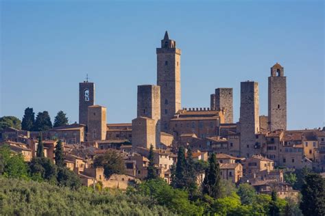 San Gimignano Siena Province Tuscany Italy The Famous Towers Of The