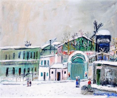Maurice Utrillo The Moulin De La Galette On The Snow Oil Painting