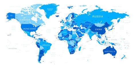 World Map Blue Vector Illustration Stock Illustration Download Image