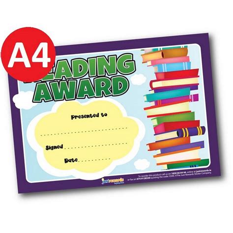 Jumbo Reading Award Certificates Abc School Supplies