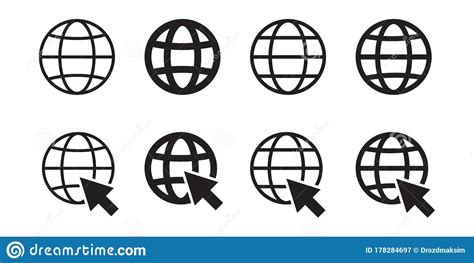 World Wide Web Icon Vector Line Logo Illustration Browser Symbol