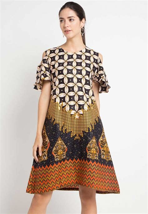 √ 30 Model Dress Batik Modern Kombinasi Elegan Terbaru