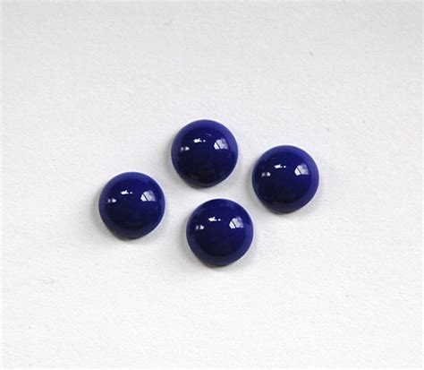Vintage Opaque Navy Blue Glass Domed Cabochons 9mm 6 Cab702v Etsy