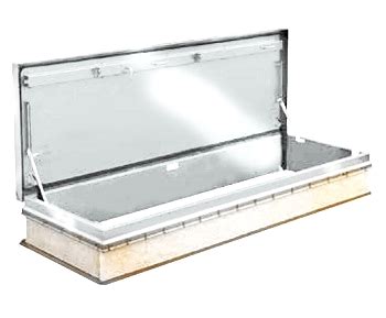 Bilco type s roof hatch, 36 wide x 30 long (914mm x 762mm), provides convenient and reliable access to roof areas by means of a fixed interior ladder (not supplied). 30 x 96 Bilco L-50 Roof Access Hatch, Aluminum, Mill Finish