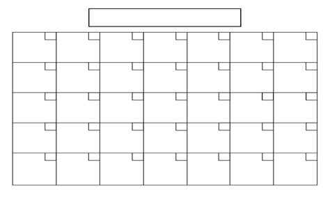 Blank Printable Monthly Calendar With No Dates Calendar Template