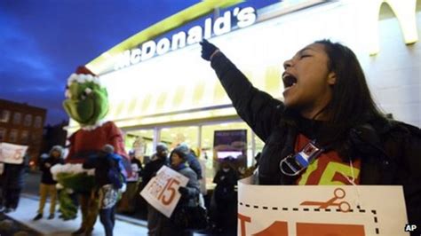Us Fast Food Workers Stage Nationwide Strike Bbc News