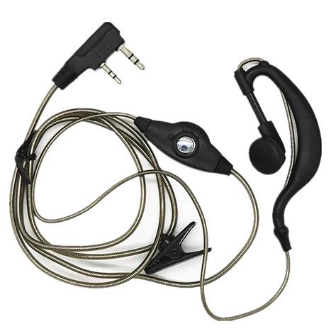 G Shape Earpiece Headset Earphone Microphone Mic For 2 Pin Kenwood