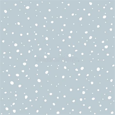 Falling Snow Seamless Pattern White Snow And Blue Sky Vector