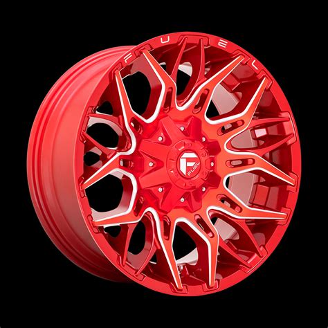 22x12 Fuel D771 Twitch Candy Red Milled 8x170 Et 44 Wheel Rim Performance Discounters