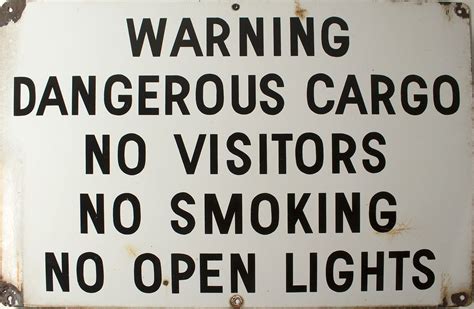 Warning Dangerous Cargo Sign Holabird Western Americana Collections