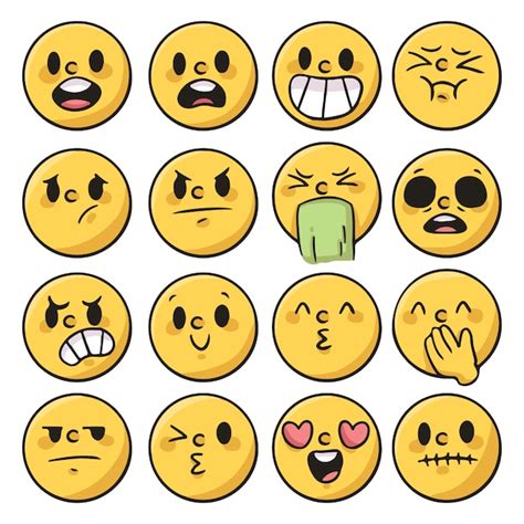 Premium Vector Set Of People Emotion Reaction Cute Cartoon