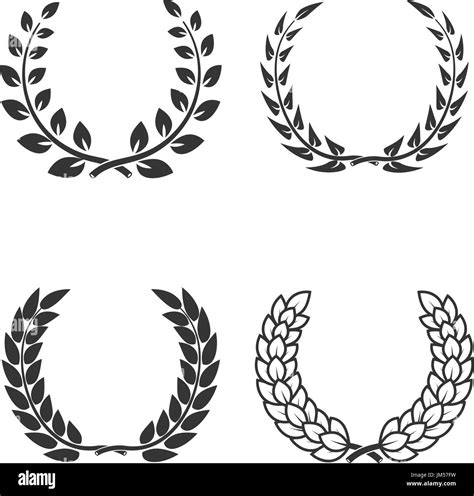 Set Of Laurel Wreaths Isolated On White Background Design Element For