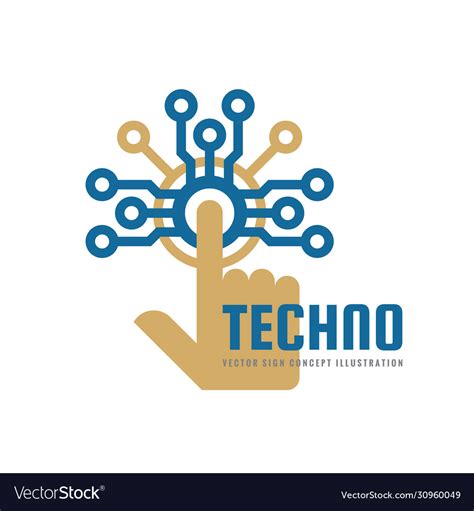 Techno Logo Template Concept Royalty Free Vector Image