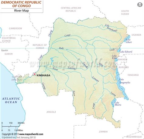 Congo River Map Democratic Republic Of Congo River Map