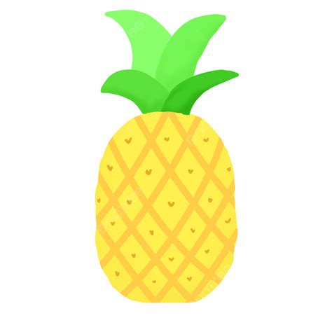 Pineapple Fruit Yellow Cartoon Pineapple Png Transparent Clipart
