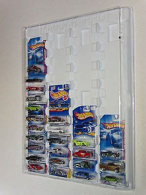 Hot Wheels Display Case White For Carded Cars W Dust Cover For Up To