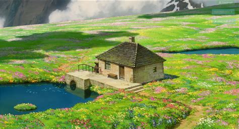 Howls Moving Castle Flower Field Studio Ghibli Background Studio