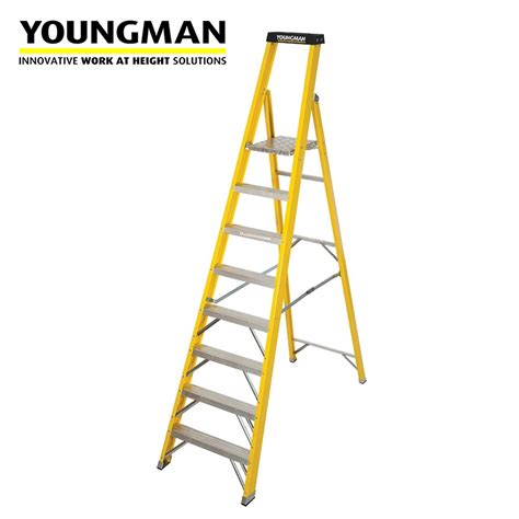 Youngman 8 Tread S400 Grp Trade Platform Step Ladder Bs En 131