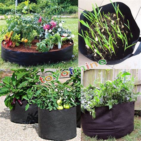 Black Fabric Pots Round Aeration Pot Container Grow Bag Plant Vegetable