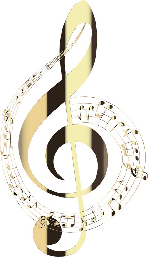 Classic violin isolated on transparent background. Clipart - Polished Brass Musical Notes Typography No Background