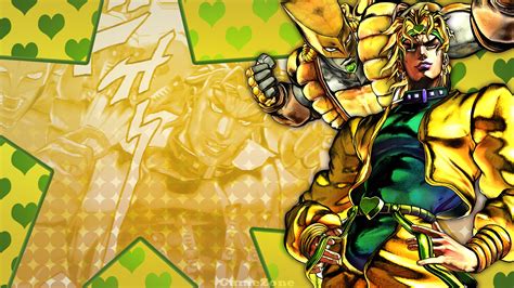 Jojo Dio Brando With A Mask Wearing Man On Back With Back Of Yellow And