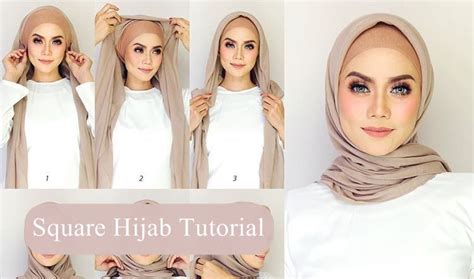 Easy 2 Minutes Square Hijab Tutorial Hijab Fashion Inspiration