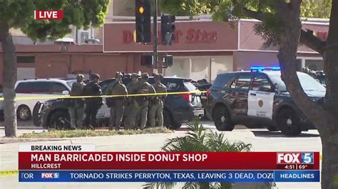 Man Barricaded Inside Donut Shop Youtube