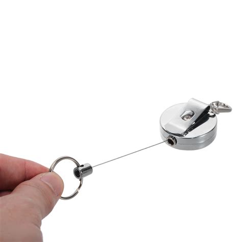 Retractable Metal Key Ring Shellhard Elastic Key Chain Holder Recoil Ring Pull Belt Clip