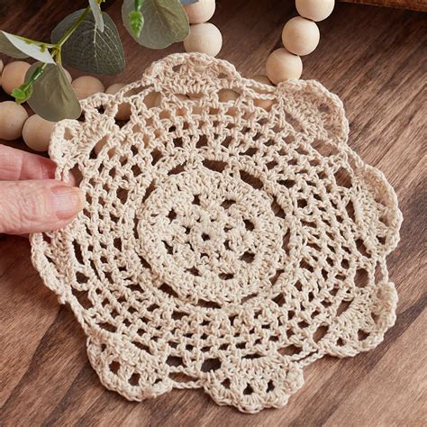 Ecru Round Crocheted Doily Crochet And Lace Doilies Home Decor
