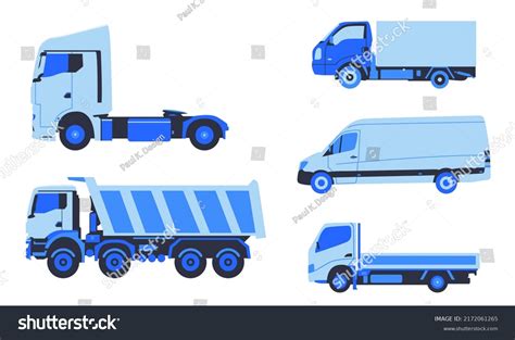Trucks Vans Flat Design Vector Illustration Stock Vector Royalty Free