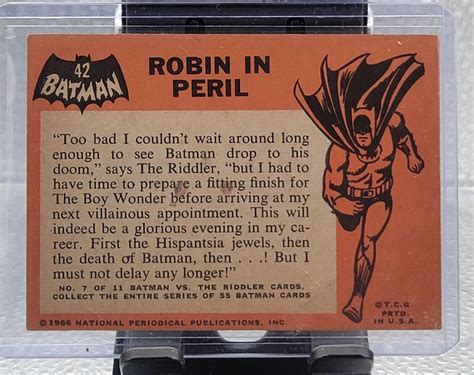 1966 topps batman black bat card robin in peril 42 ebay