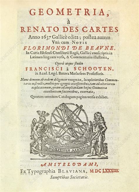 Geometria By Rene Descartes 1639 Stock Image C015 5575 Science Photo Library