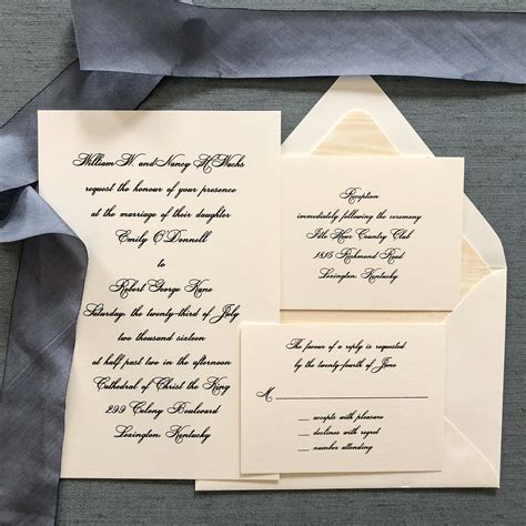 Traditional Script In Black Thermography Wedding Invitation Etsy