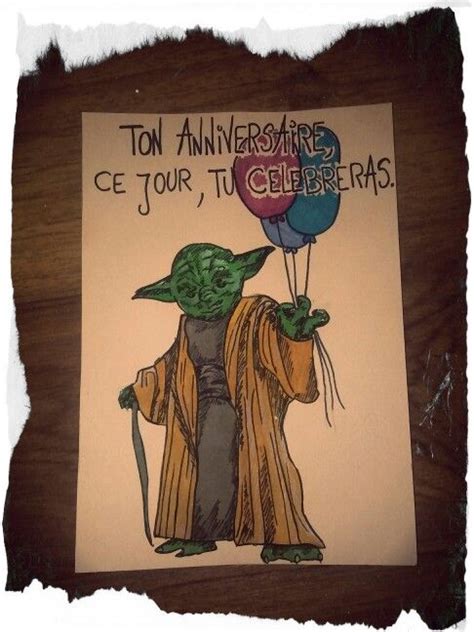 Carte Anniversaire Star Wars Maitre Yoda Carte Anniversaire Star Wars Anniversaire Yoda