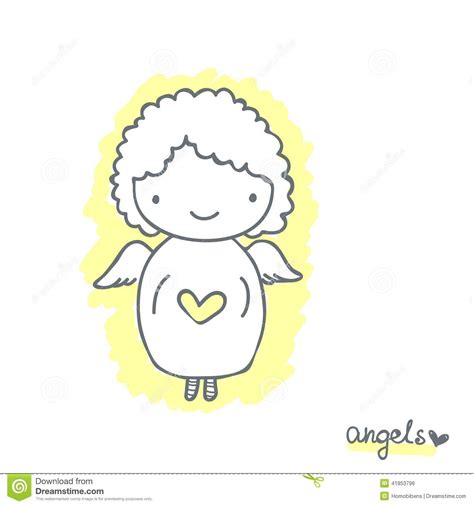 Sketch With Cute Angel Stock Vector Illustration Of Cute 41853796