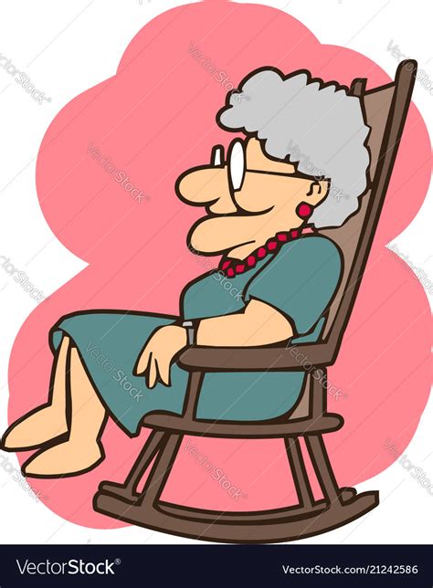Granny In A Rocking Chair Cartoons Royalty Free Vector Image