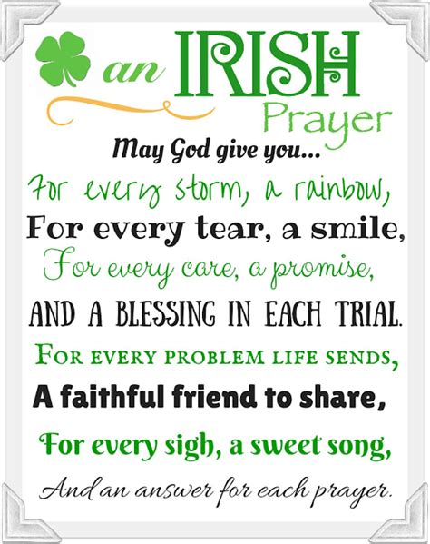 An Irish Prayer Free Printable Irish Blessing Quotes Irish Prayer
