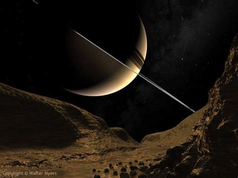 Saturn From The Surface Of Enceladus Saturn Space Art Saturns Moons
