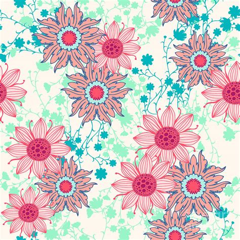 Vintage Flower Pattern Print Digital Art By Studio K Pixels