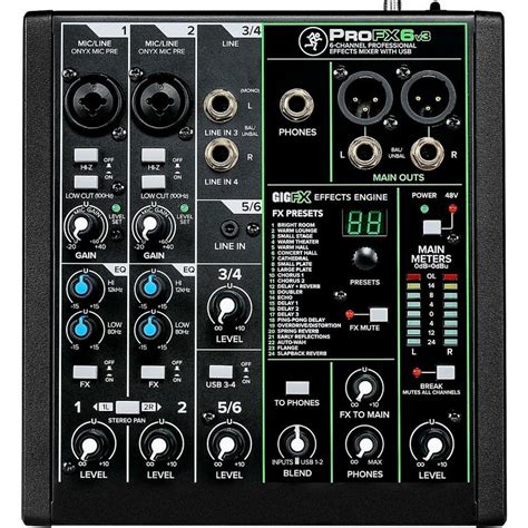 Mackie Profx6v3 6 Channel Professional Effects Mixer With Usb Sims Music