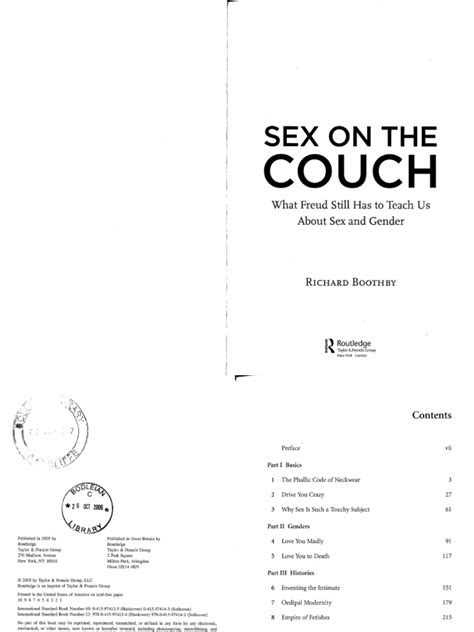 Richard Boothby Sex On The Couch What Freud Still Has To Teach Us About Sex And Gender