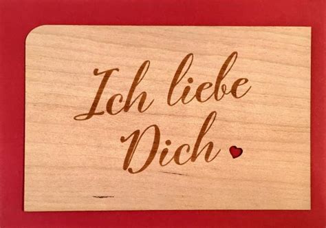 Holzpost Gru Karte Mit Umschlag Ich Liebe Dich Schrift