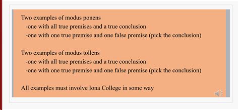 Solved Two Examples Of Modus Ponens One With All True Premises And A