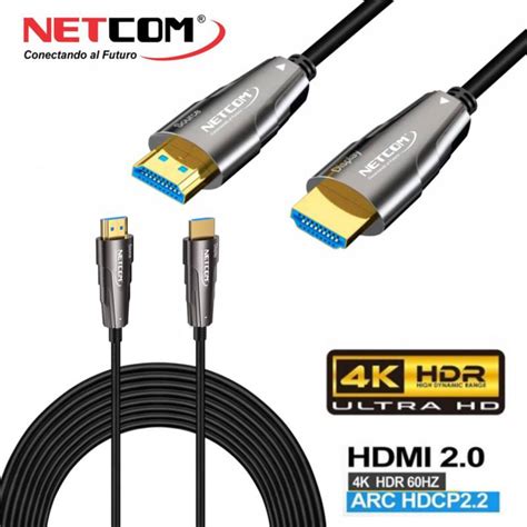 Cable Hdmi 20 Premium Fibra óptica 20 Metros Hdcp 22 Hdr Arc 3d